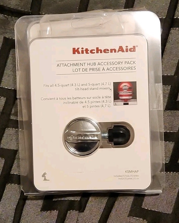 New KitchenAid KSMHAP Attachment Hub Accessory Pack For Stand Mixer, Silver
