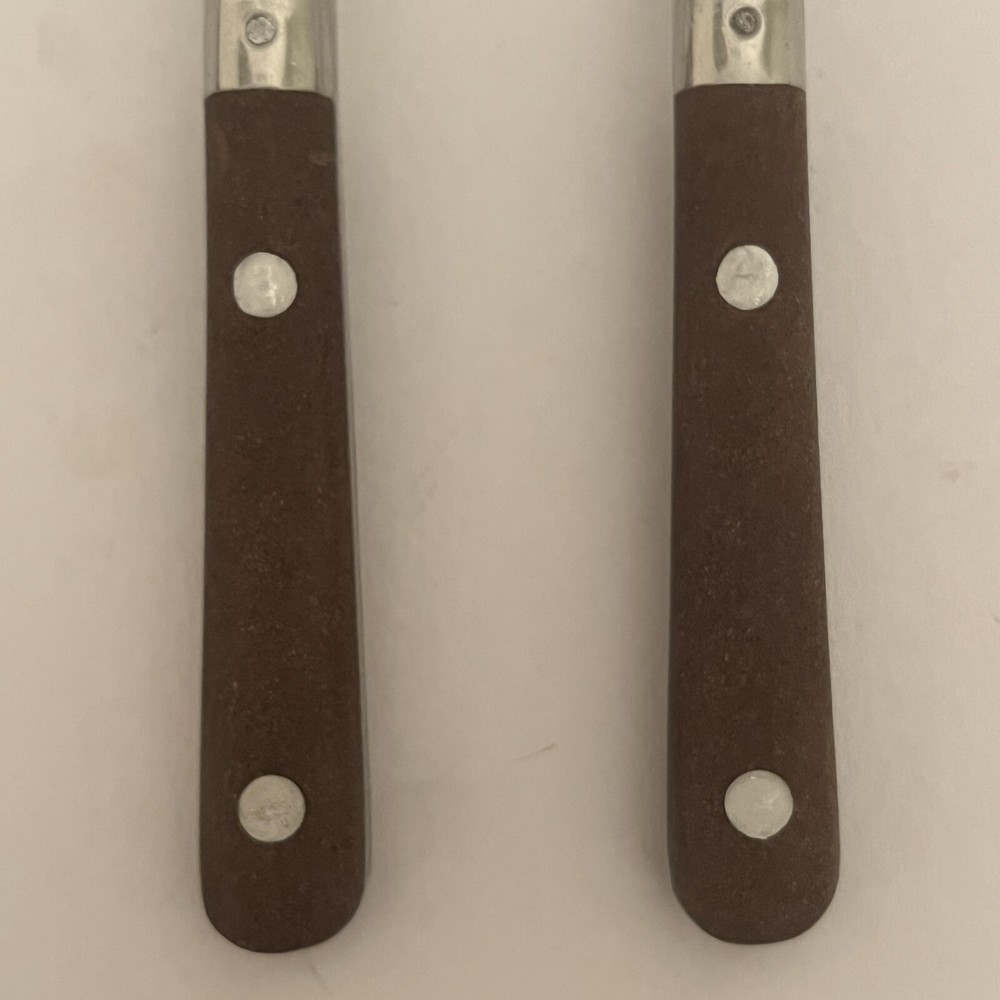 2 Tsps Washington Forge? Mardi Gras Stainless Brown Plastic Riveted Handle Korea