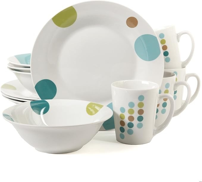 Gibson Home Retro Specks 12 Piece Dinnerware Set