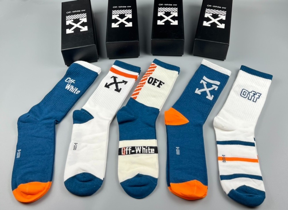 gift socks off white socks authentic 5pcs box