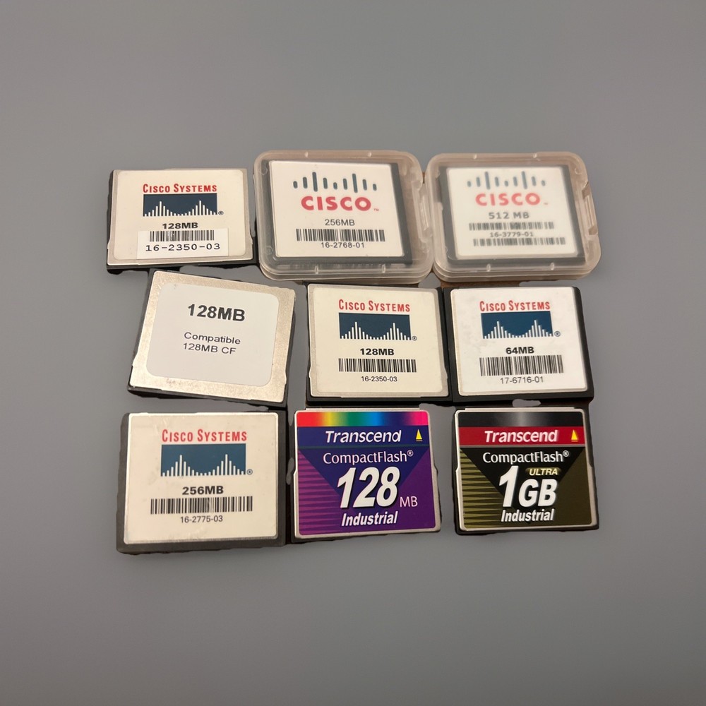 6 Original Cisco  Compact Flash CF card Memory And 3 Others