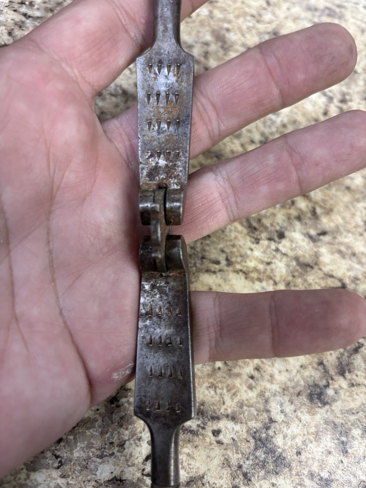 Antique Double Hinge Reversible Cast Iron Nutcracker 11" Long