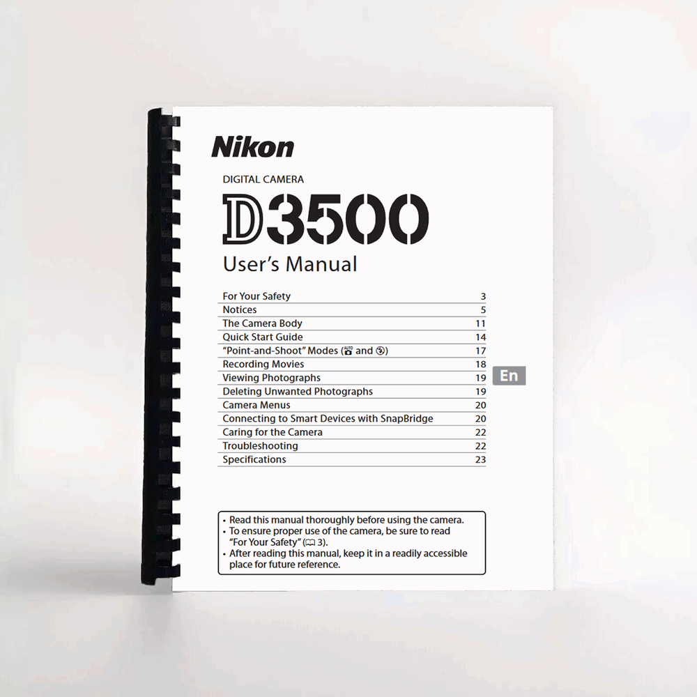 Nikon D3500 User's Manual