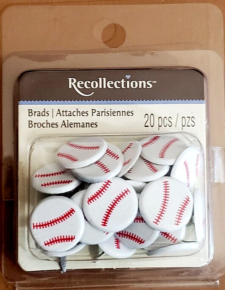 RECOLLECTIONS Decorative Brads - BASEBALL - 20 pcs