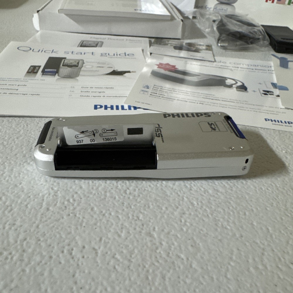 Phillips LFH 9370 Digital Pocket Memo Recorder Complete! Tested & Working