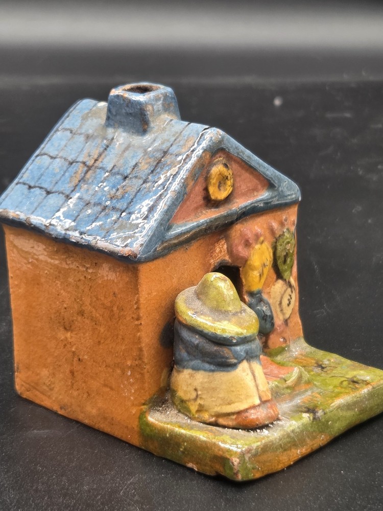Vintage Incense Smoke House Ceramic Sleeping Man