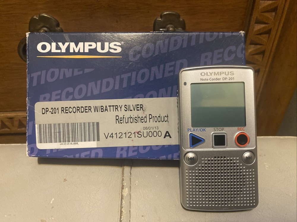 Olympus Note Corder DP-201 Digital Handheld Voice Recorder - Box & Instructions
