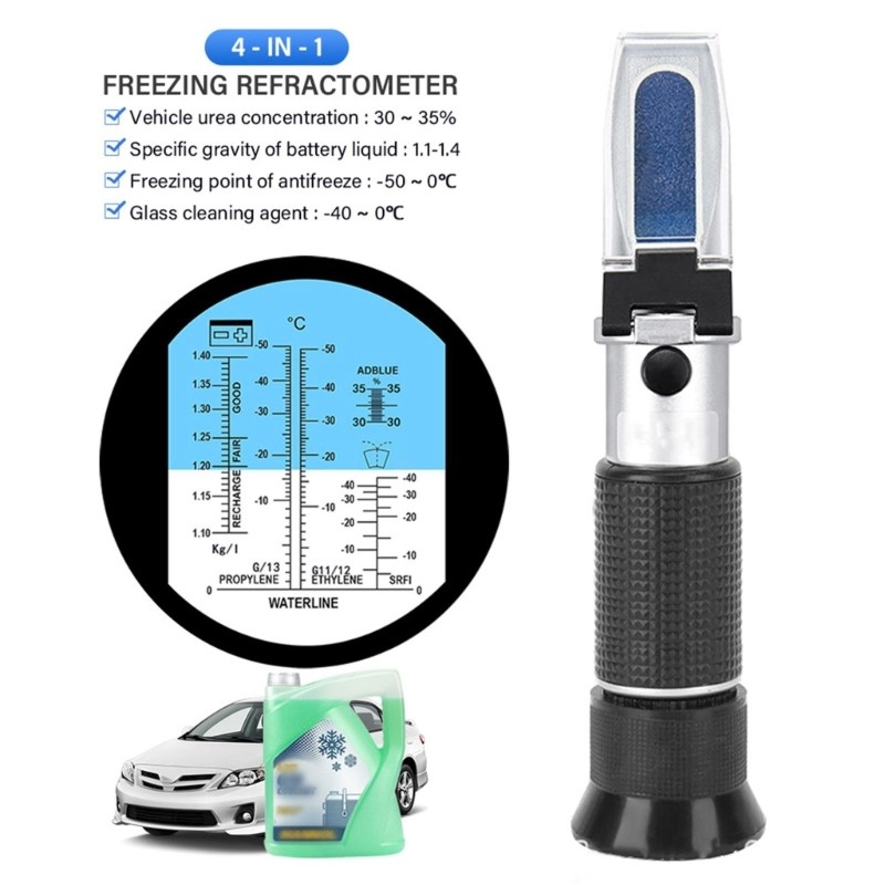 Multiple Function Refractometer for Car Urea Coolant Washer Fluid and Battery