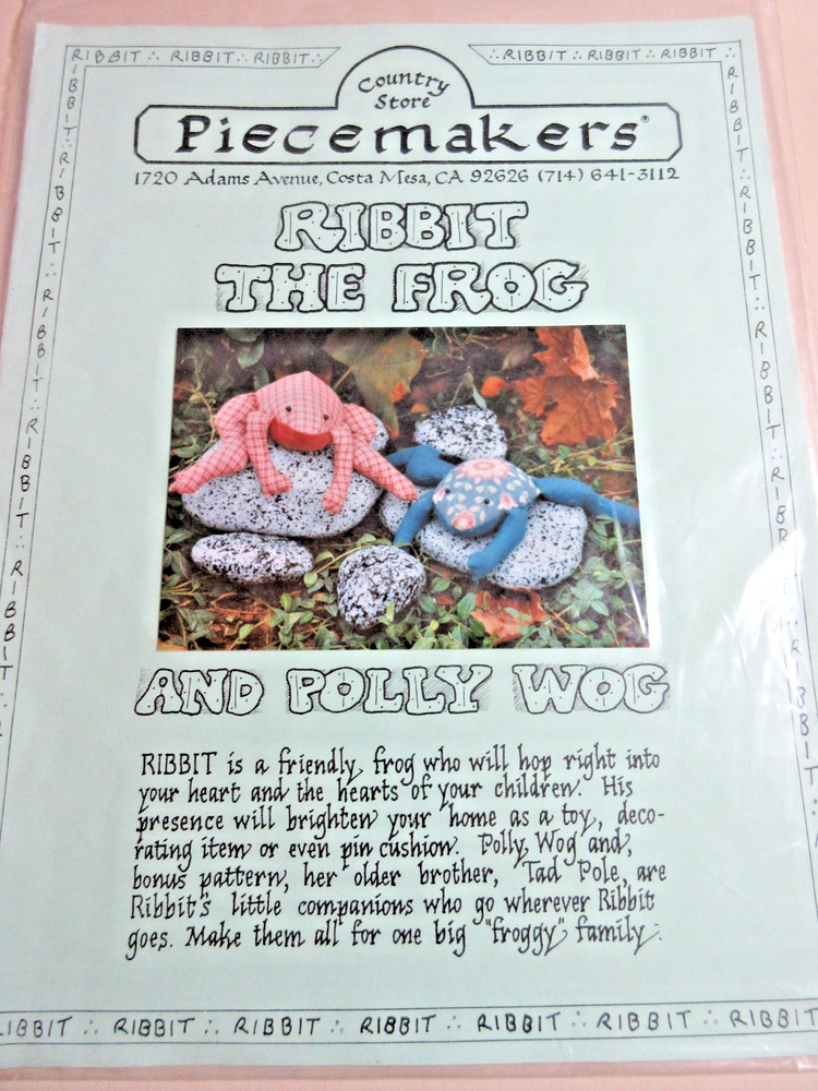 Sewing Pattern 1988 Frog Patterns from Piecemakers  UNCUT