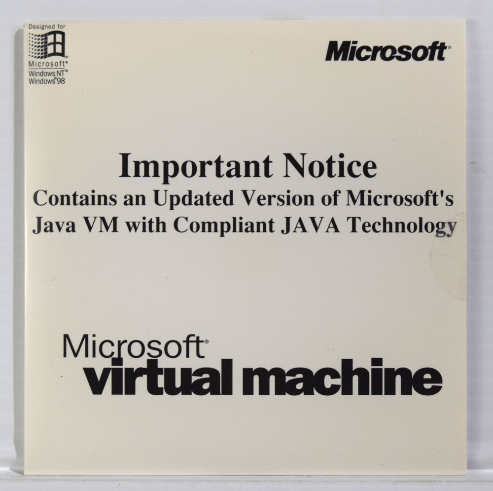 MICROSOFT VIRTUAL MACHINE CD CD-ROM - Designed for Windows 98 & NT - SEALED