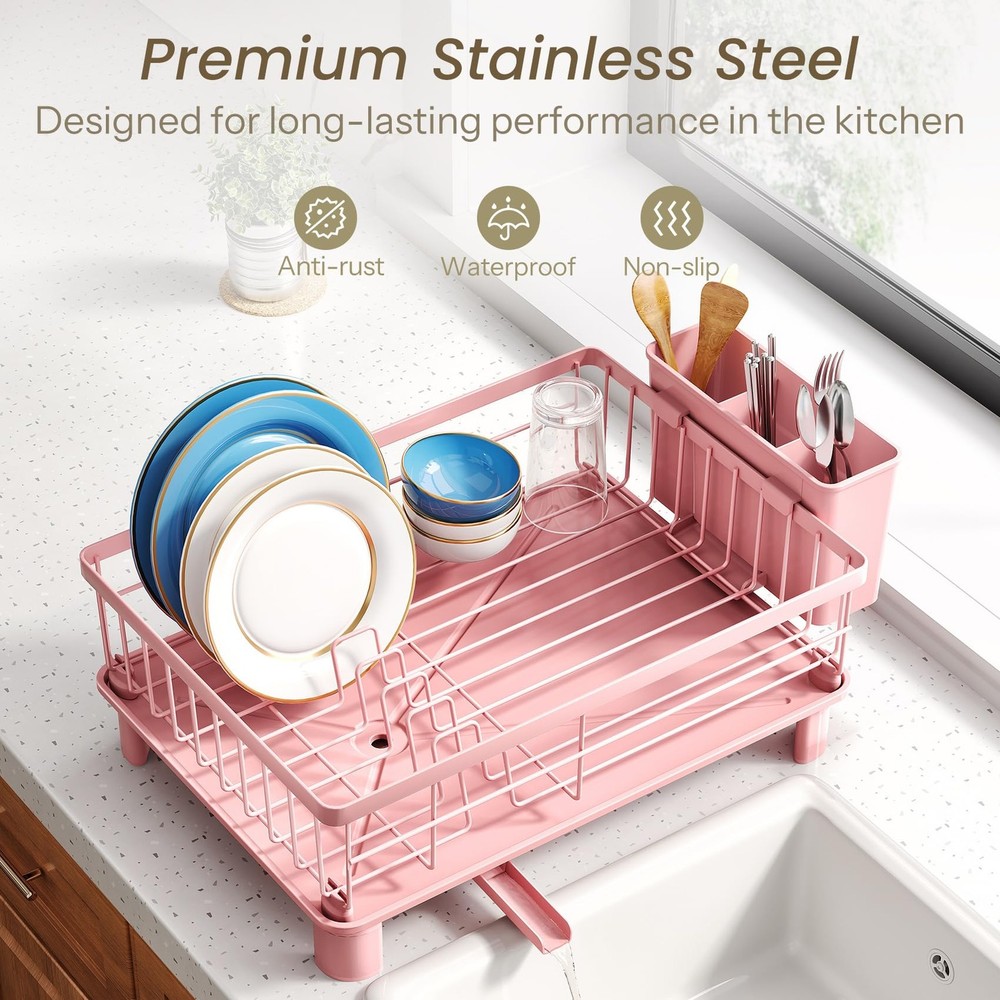 Dish Drying Rack - Small Dish Rack for Kitchen Counter, Stainless Steel Dish ...