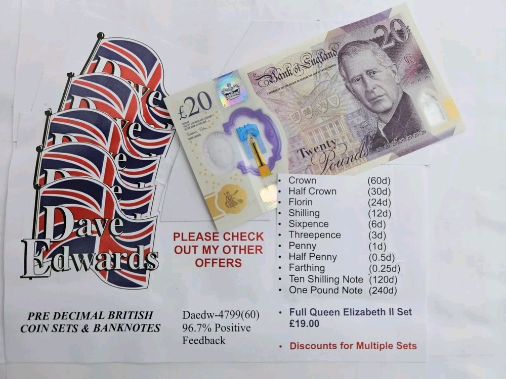 Pre decimal British coin sets and bank notes