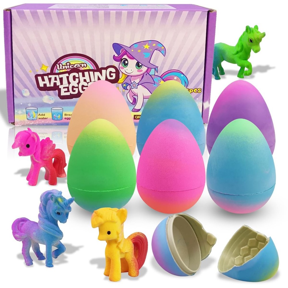 Yaxuan 6 Pack Unicorn Hatching Surprise Eggs Miniature, Multicolor