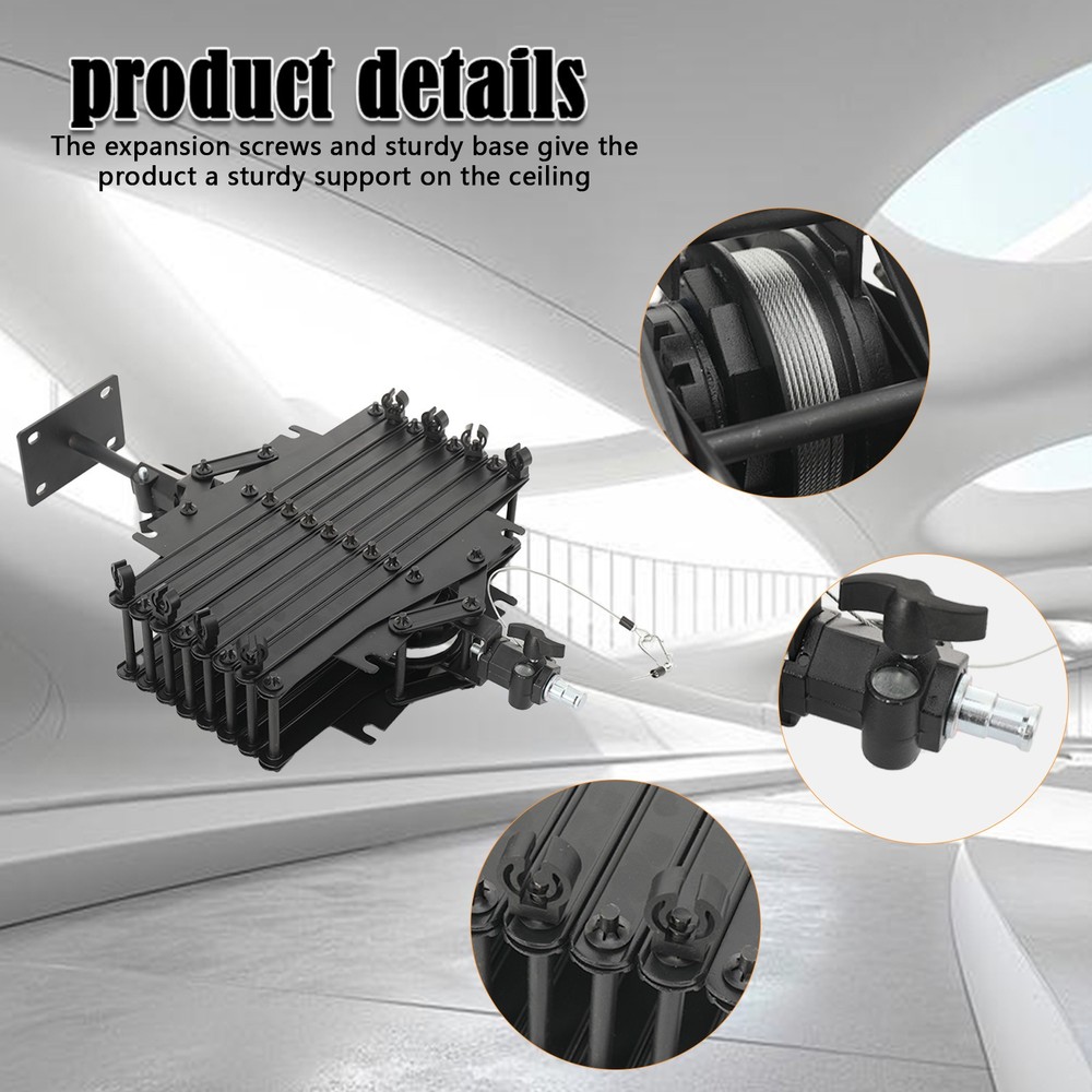 Retractable Drop Pantograph Studio Photography Ceiling Rail Light Holder 200cm