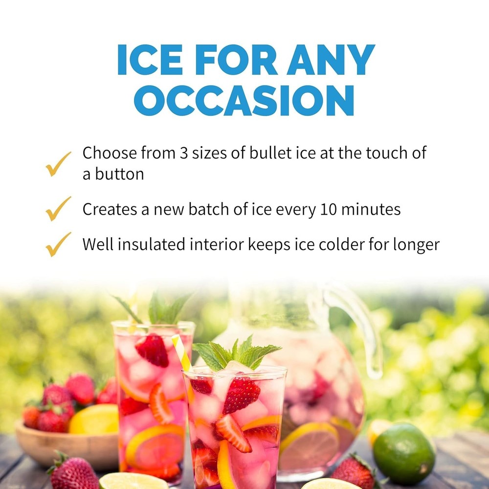 Counter Top Ice Maker Machine (Black), Compact Automatic Ice Maker, Cubes Ready