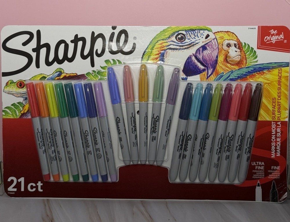 Sharpie Permanent Markers, Fine and Ultra-Fine Points, Assorted, 21 Count