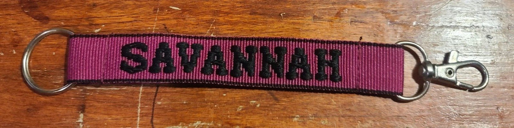 New Savannah Personalized Keychain Red and Black