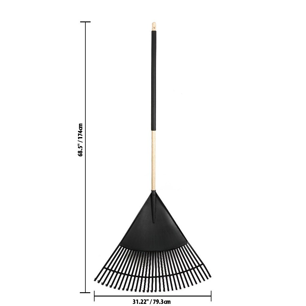 30-inch Wood and Poly Leaf Rake