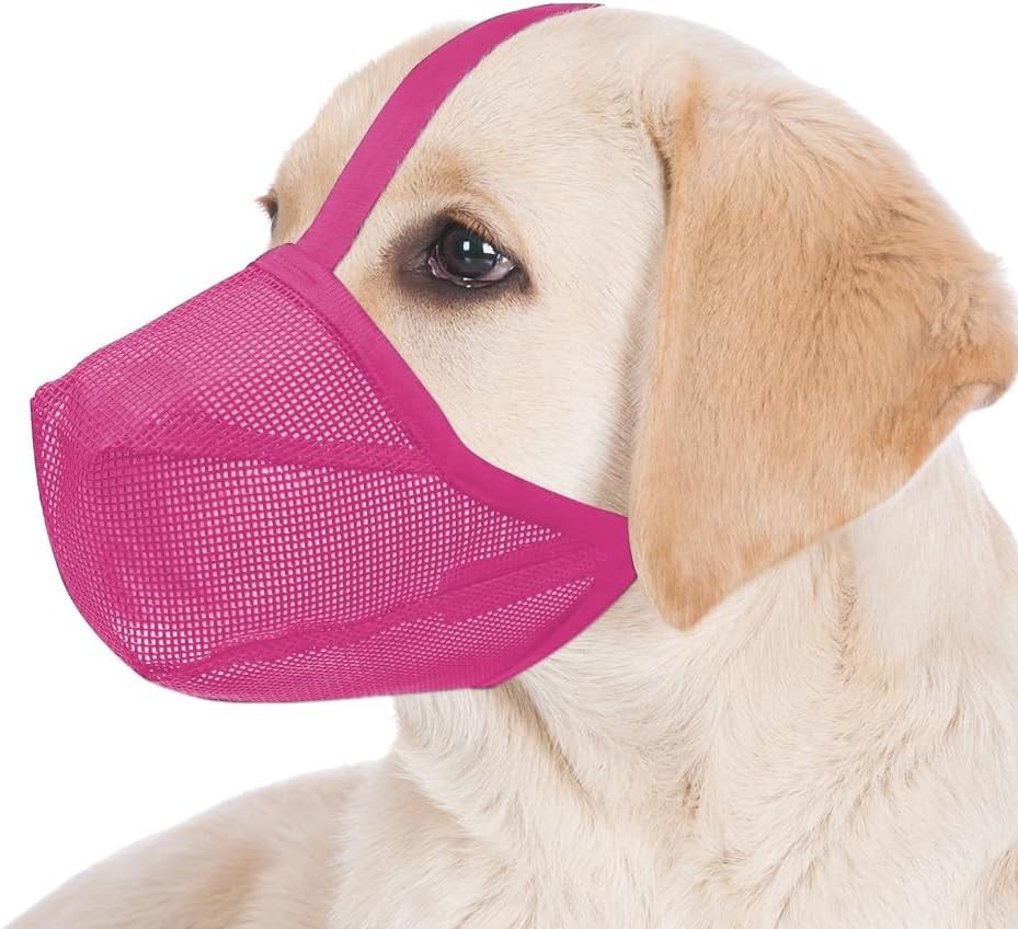 Dog Muzzle Soft Mesh Covered Muzzles Small Medium Large & X-Large Dogs Muzzle W/