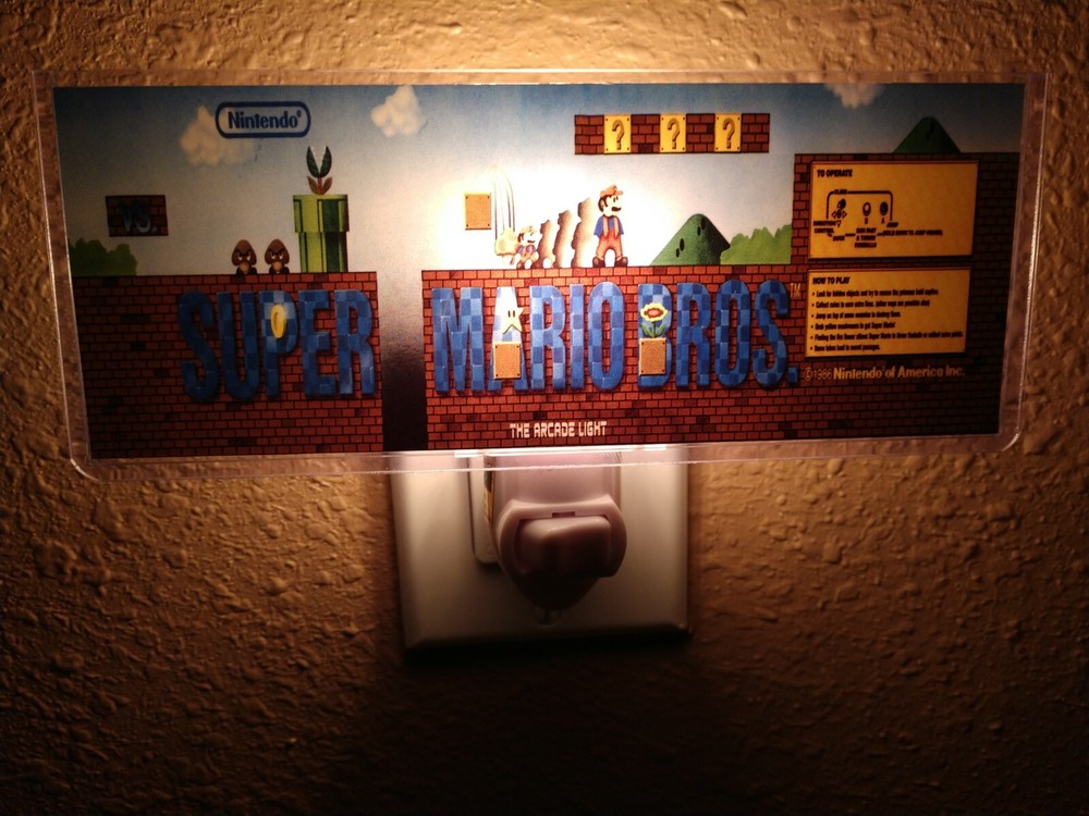 Vs. Super Mario Bros. Arcade Marquee Night Light