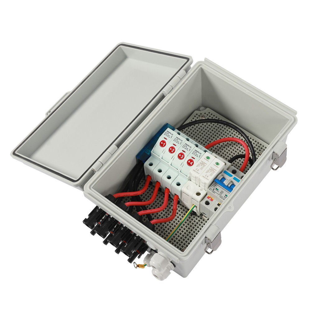 4String Solar PV Combiner Box 63A Circuit Breaker Solar Panel System Waterproof