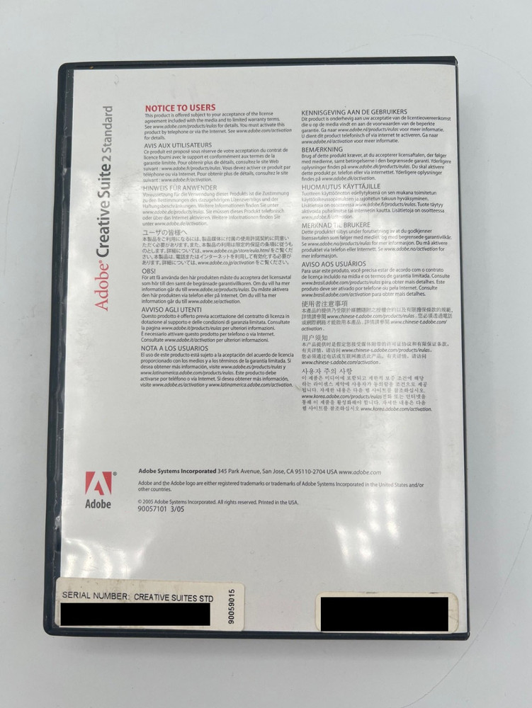 Adobe Creative Suite 2 CS2 Standard Mac Macintosh Disc Set Vintage Software