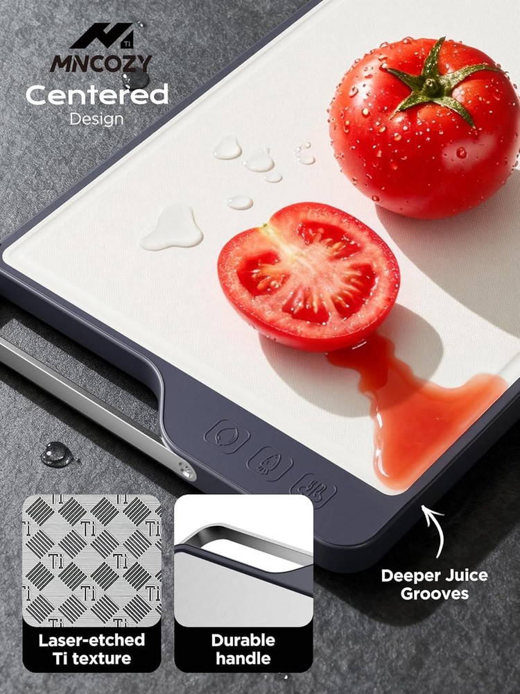 Titanium Cutting Board Kitchen Double-Sided Pure Titanium Checkered Design