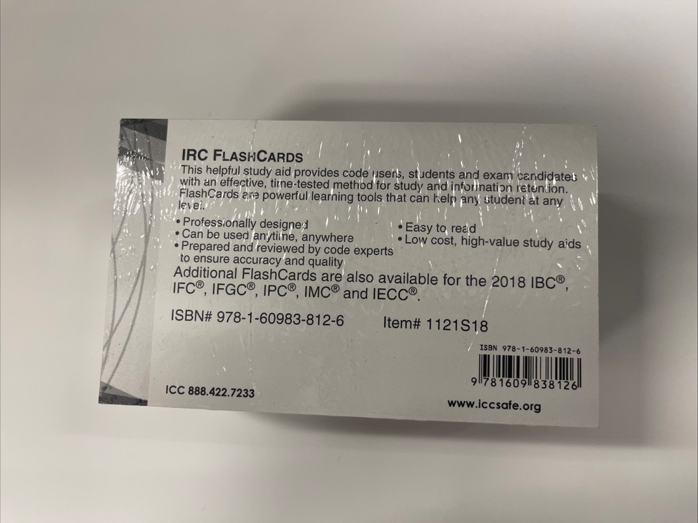 2018 IRC Flashcards -(Brand New)