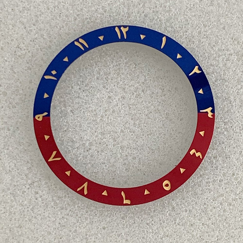 38mm Arabic Numerals Dual-color Watch Bezel Insert Replacement fit 40mm Case