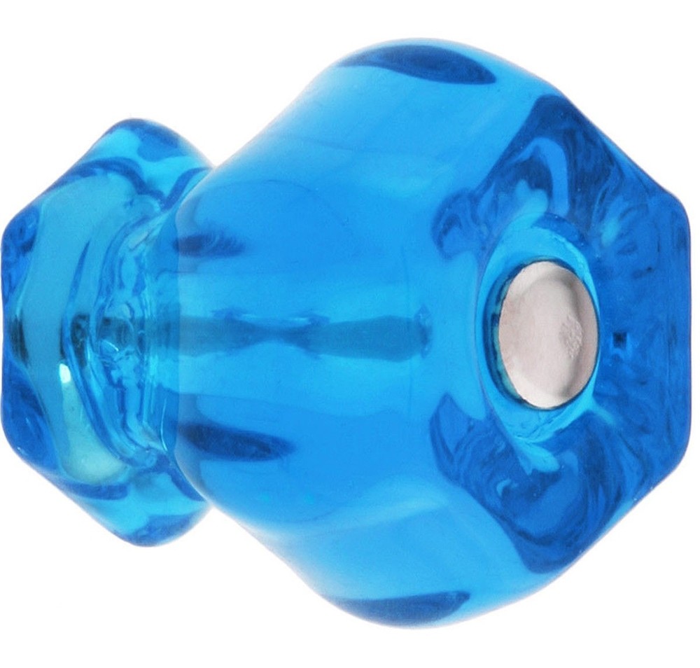 2 Vintage Style Depression Glass Cabinet Knobs Pull Victorian Turquoise Blue