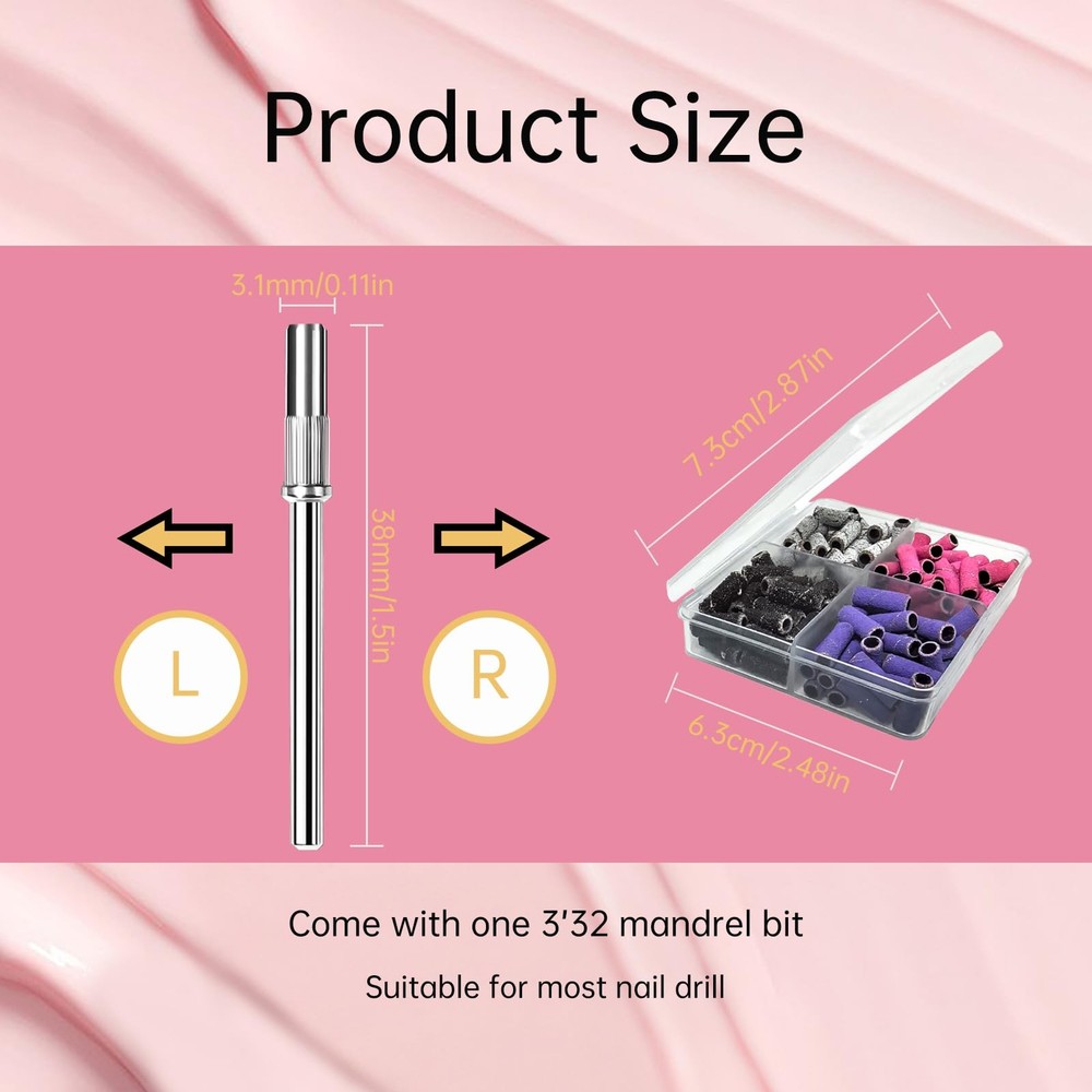 Sanding Bands for Nail Drill Nail Drill Bits Set, Small Sanding Bands with 2