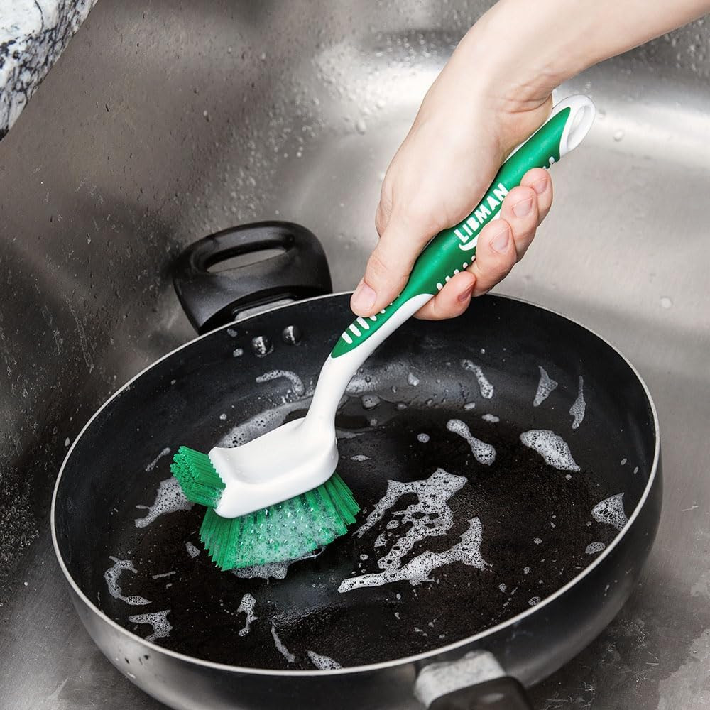 Libman Bottle & Dish Brush Kit | Cleaning Brushes for Kitchen Use | Straw Brush