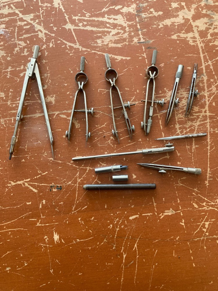 Vintage German Drafting Set Mixed Lot - Prof. Engineering/Architectural Tools