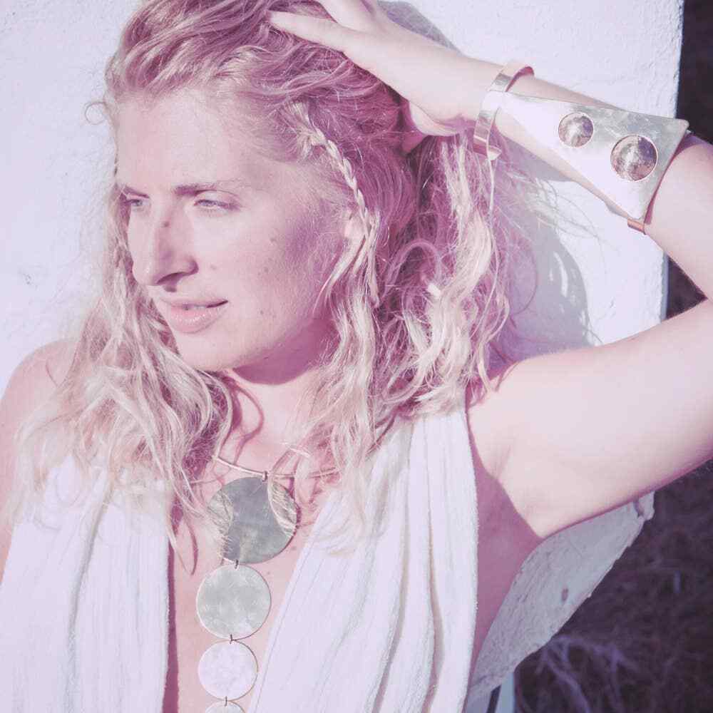 Tribal Discs solid brass Cuff bracelet