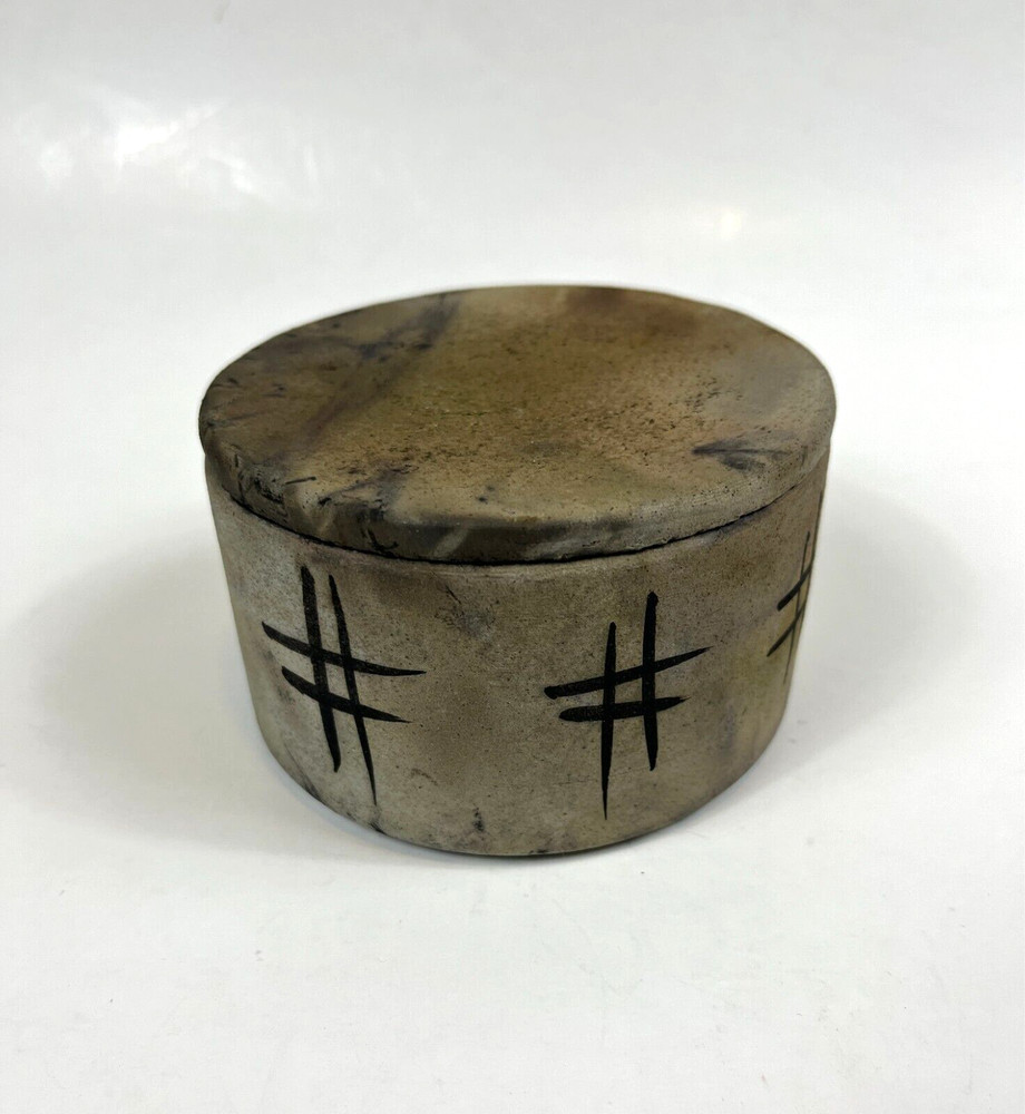 Nell Devitt Pottery Raku Lidded Box