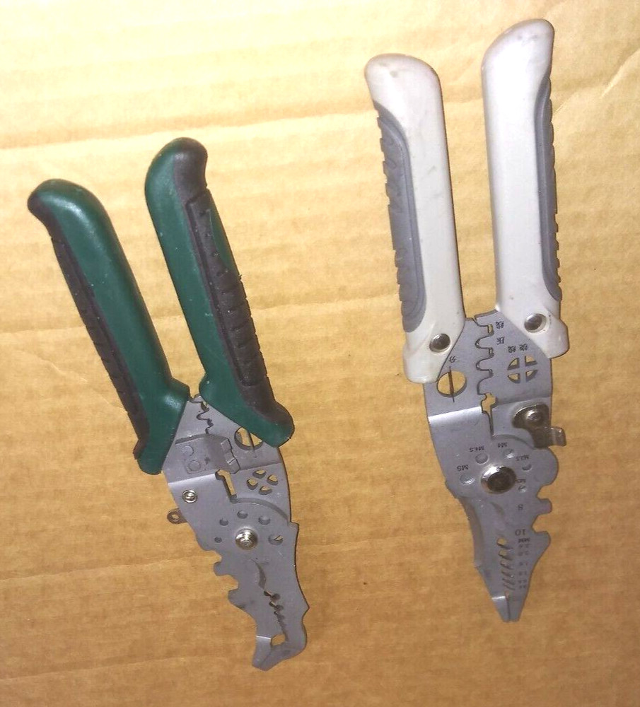 LOT OF 2 Multi-function Wire Strippers Electrical, 9-in-1 Wire Cutter