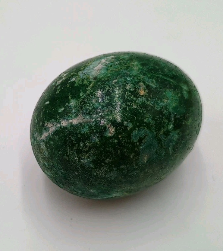 Green Marbled Stone Egg - 2.5" x 2"