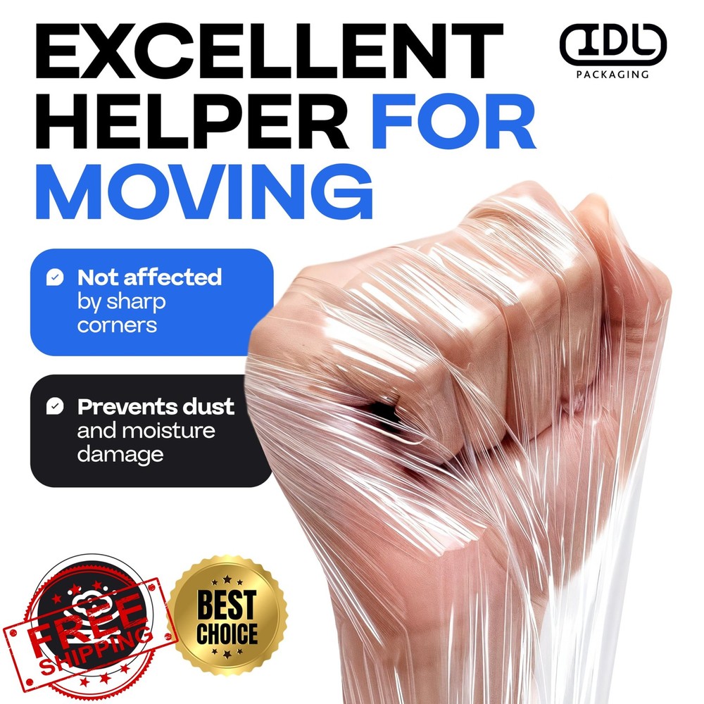 IDL Packaging Mini Stretch Wrap Rolls 5"x700ft 120 Gauge 4-Pack
