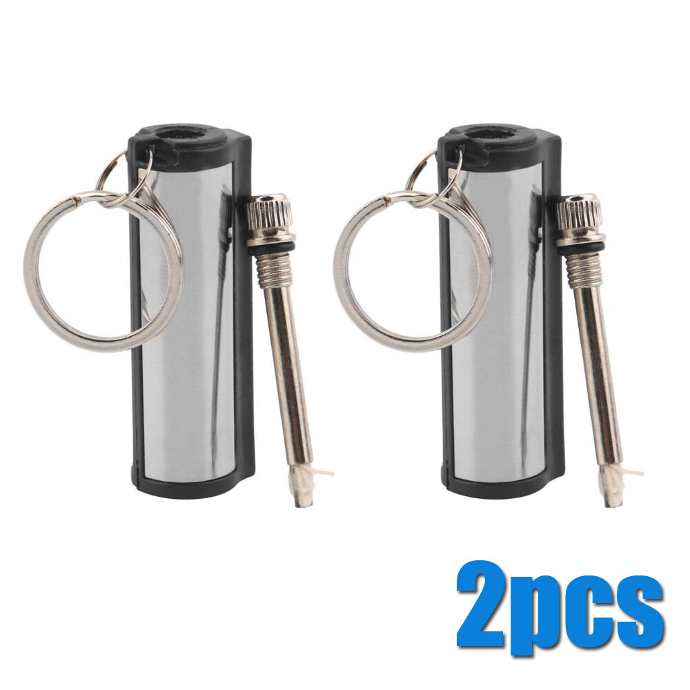 2Pcs Permanent Match Keychain Emergency Lighter Survival Tools Waterproof -
