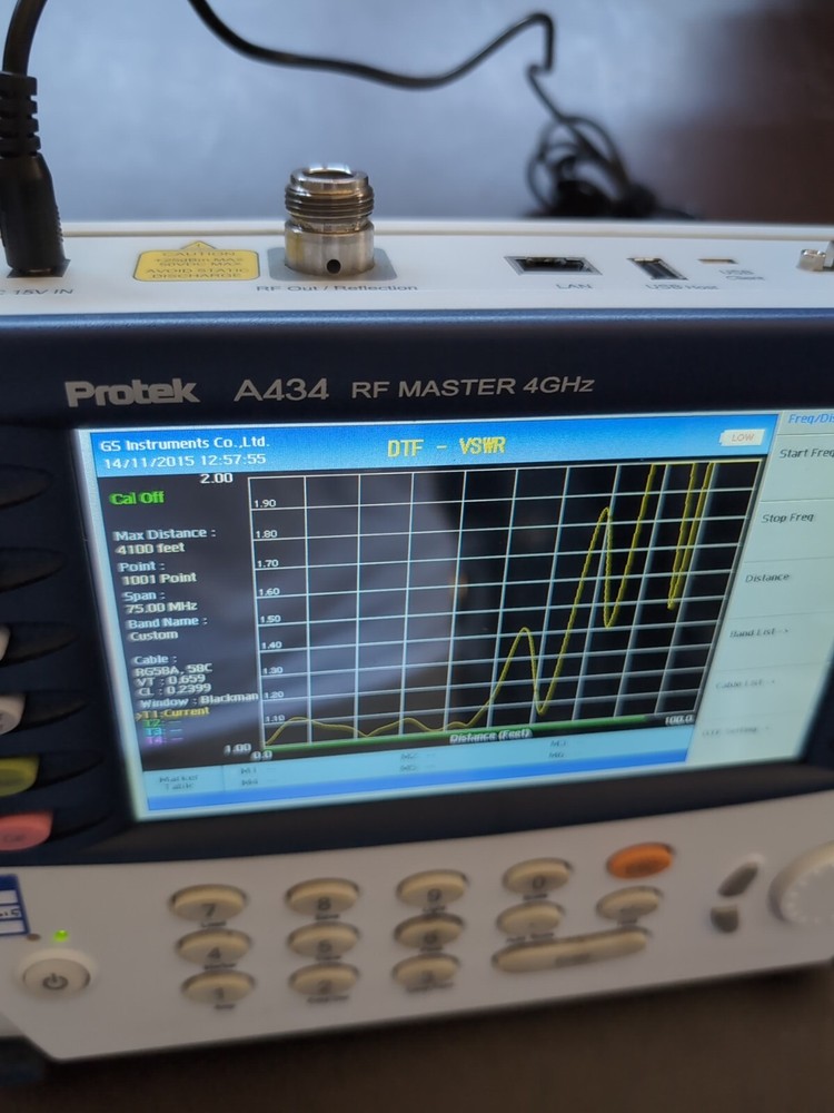 Protek A434 RF Master Cable Spectrum Analyzer With Case And Adapter