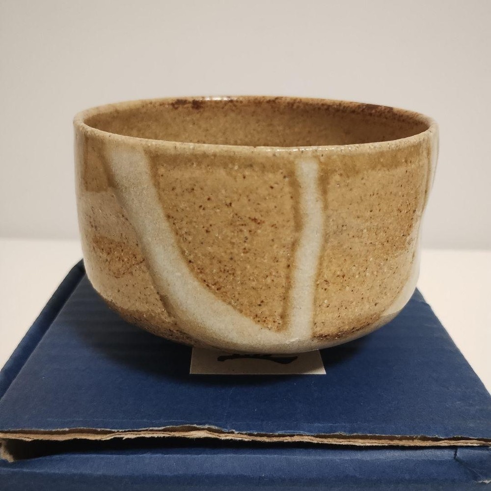 Tea Utensils For practice use Shino ware? Shiranagashi pattern Matcha