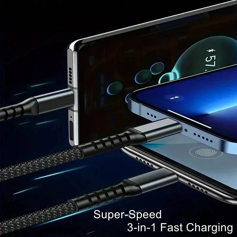 ANDROID 3 in 1 Fast Charging Cable Charger Cord For Type C Micro ✅ ANDROID ONLY