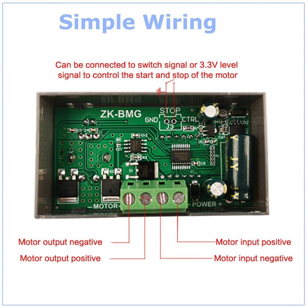 DC 9-60V PWM Motor Controller Module Digital Encoder Speed Adjustment 500W