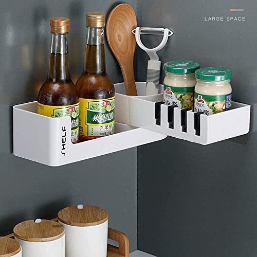 Adhesive Shower Caddy with Hooks Expandable Bathroom Storage Shelf