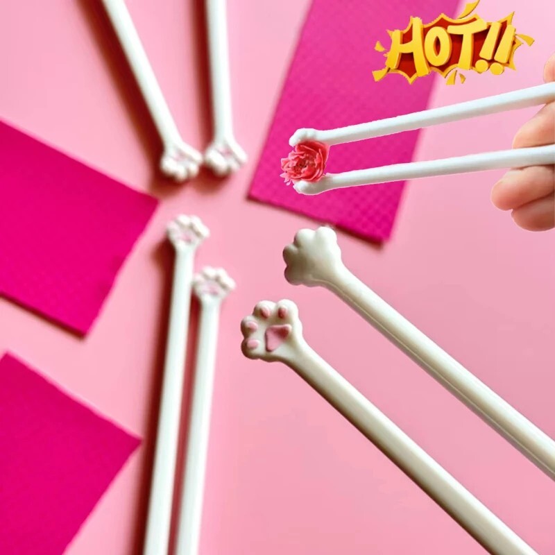 Cat Paw Chopsticks for Kids Learning Training Reusable Tableware Helper