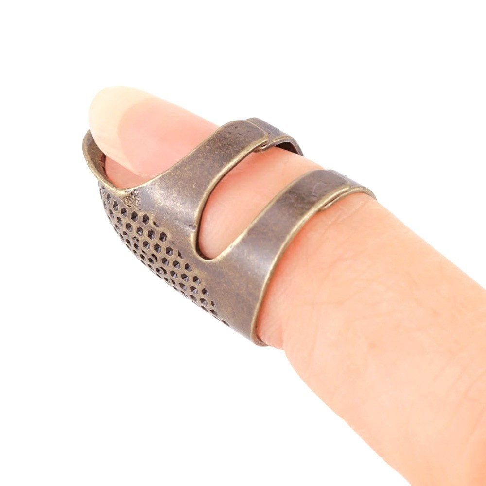 Clover 6018 Open Sided Thimble Medium - Brass, Adjustable, Sewing/Quilting