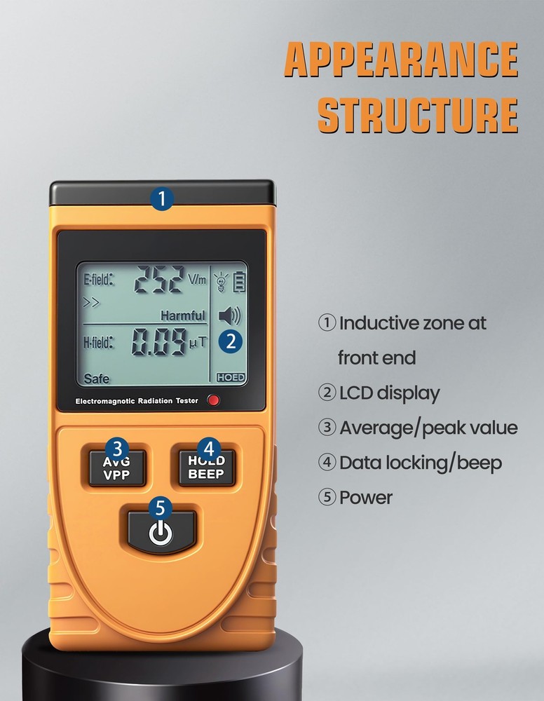 Electromagnetic Radiation Tester Digital Electromagnetic Radiation Detector Emf