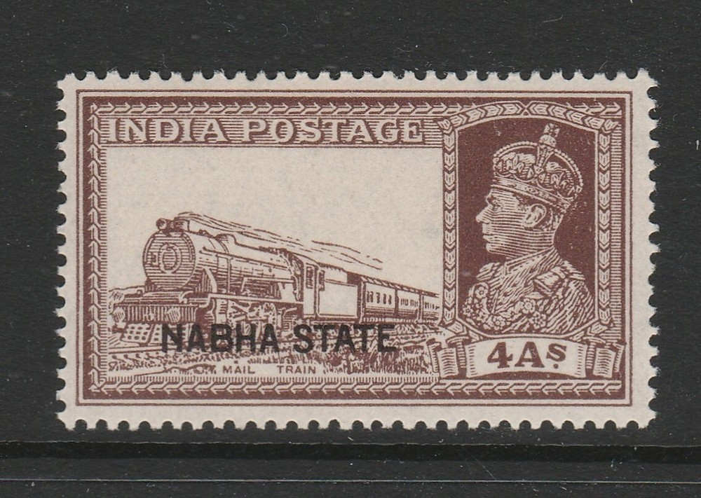 Nabha 1938 4a Brown SG 85 Mint.
