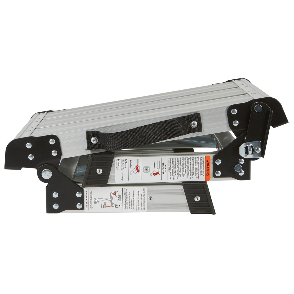 Ironton Folding Aluminum Work Platform, 350-Lb. Capacity, Portable Step Platform
