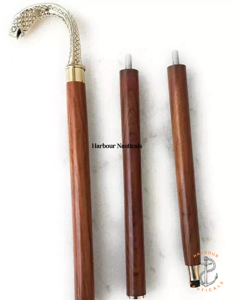 36” Rosewood Walking Cane Solid Brass Derby Handle Handmade